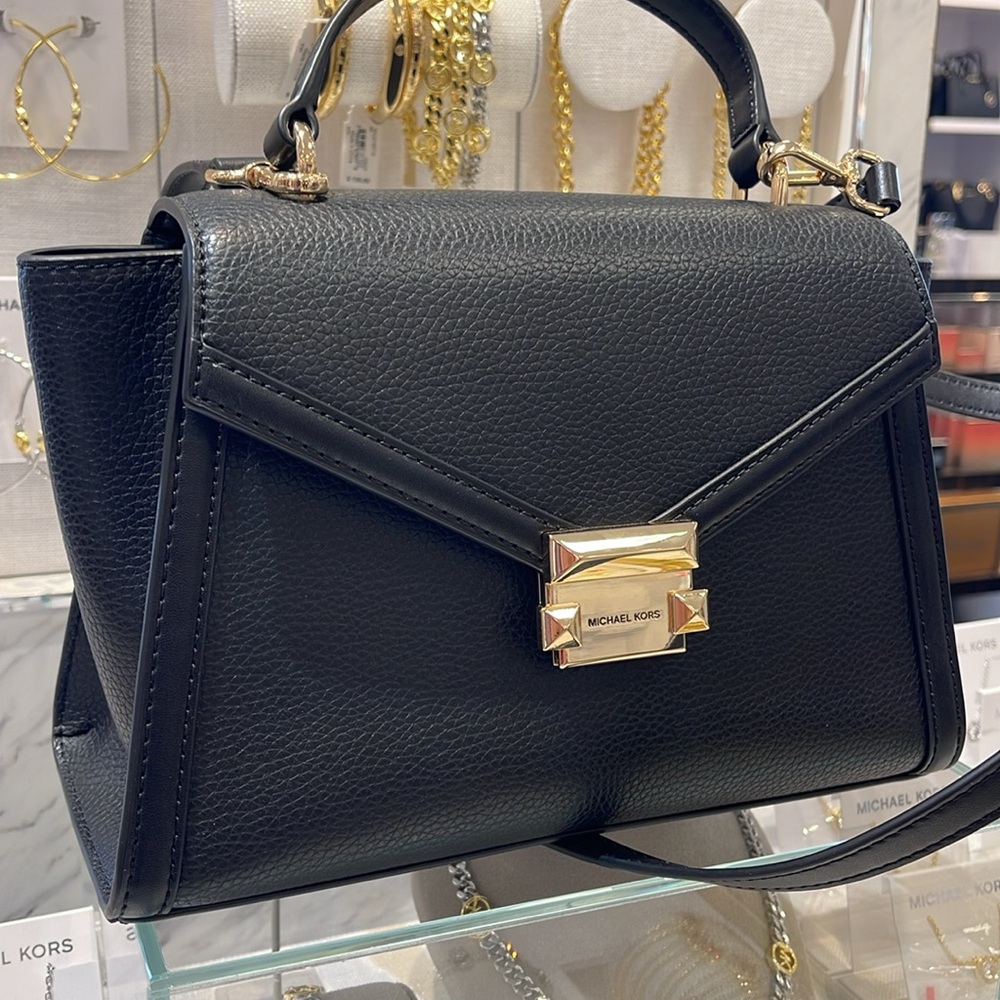 Michael Kors Whitney Medium Leather Flap Satchel Shoulder Crossbody Bag
Black - Picture 3 of 16